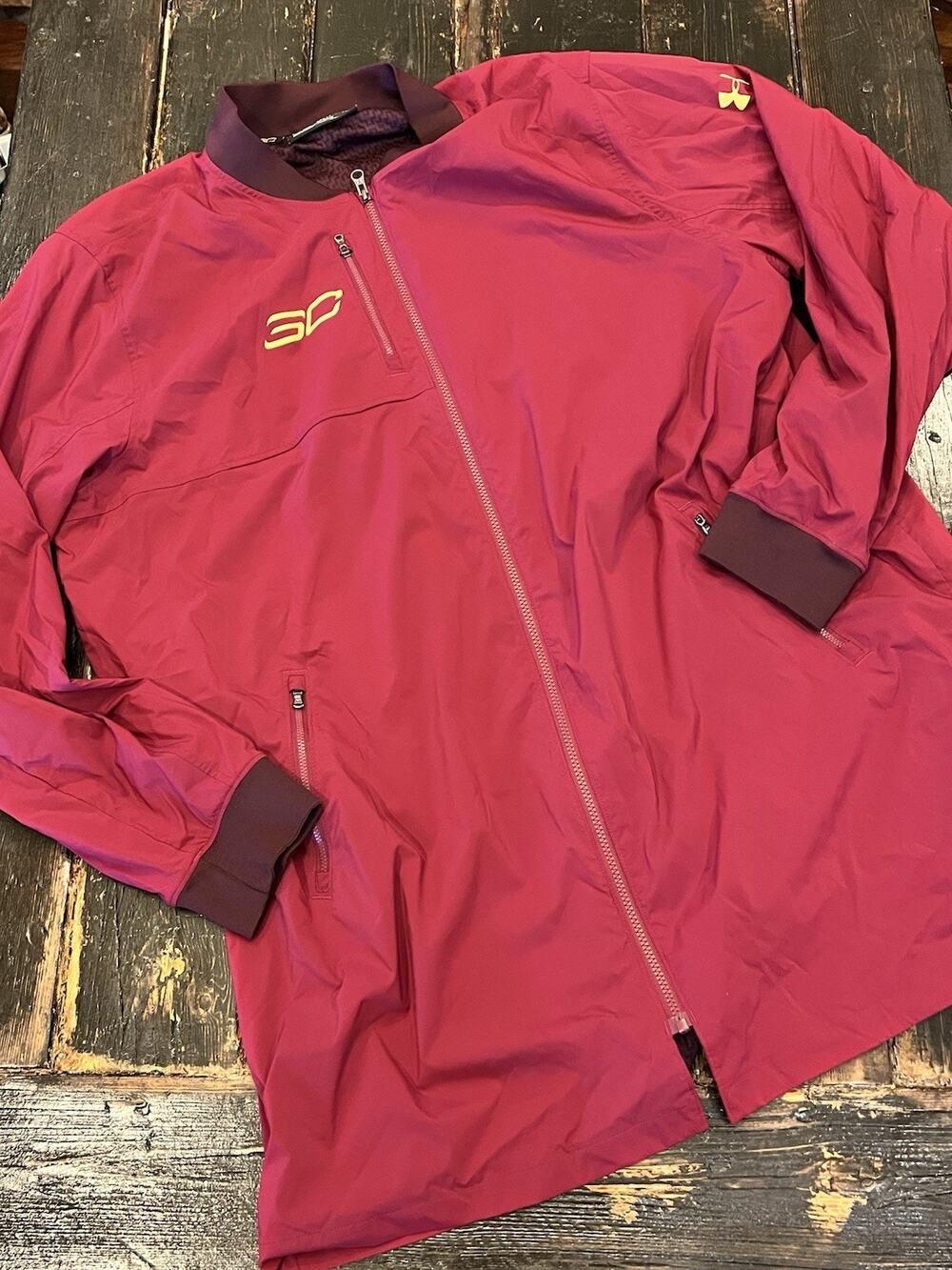 Under Armour Stephen Curry SC30 ColdGear Jacket 3XL Red Maroon